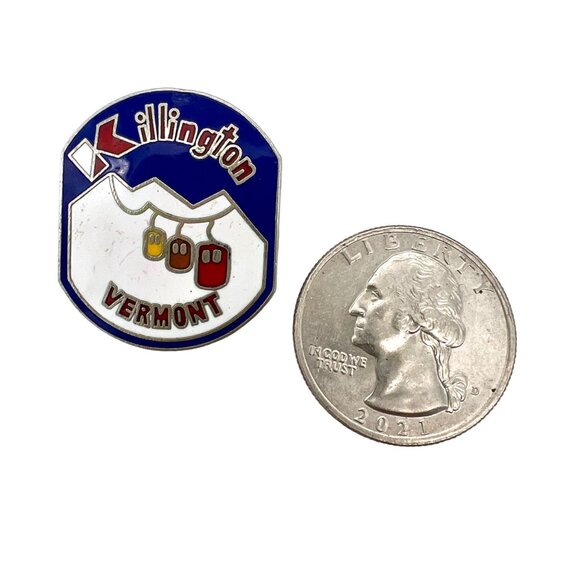 1970s Vintage Killington Vermont Ski Enamel Pin Winter Sport Gondolas Apres Ski - Picture 3 of 3